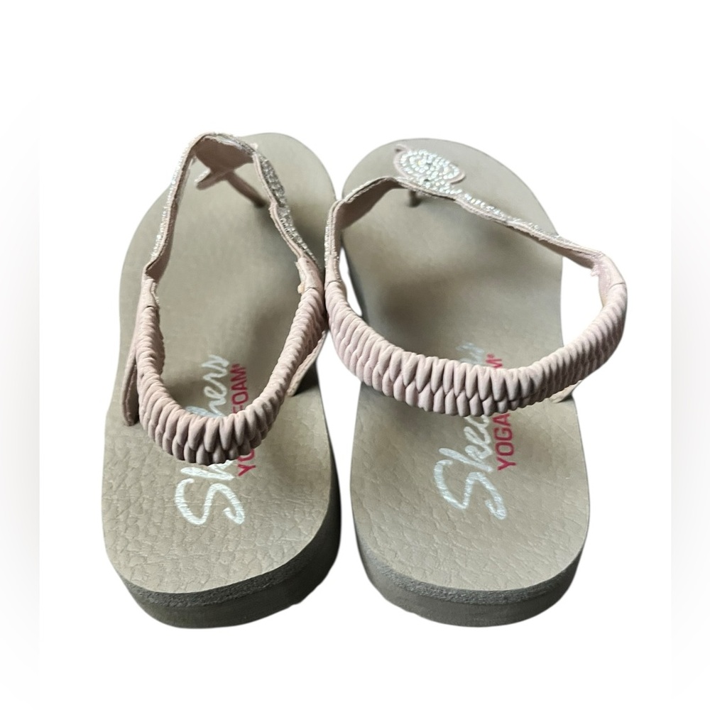 Skechers Womens Mediation Stars Sparkle Light Pink Sandals Size 9 - Picture 3 of 6